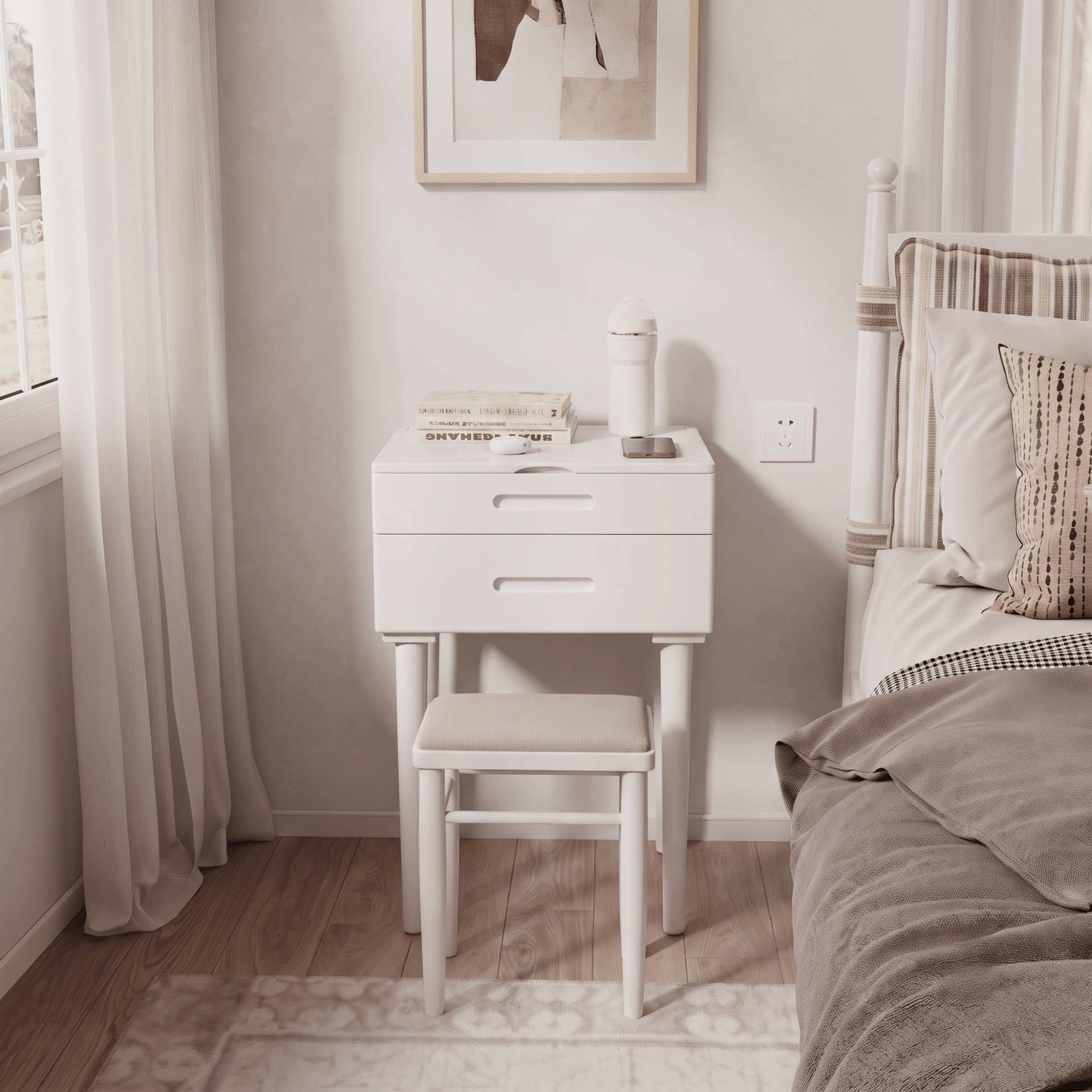 Vanity Desk with Mirror & Lights - iKaslandi