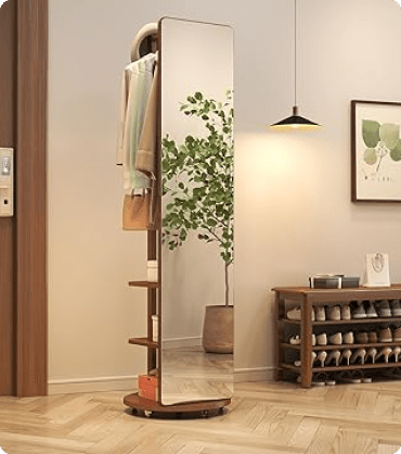 Rolling Full Length Mirror - Kaslandi Furniture