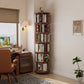 Rotating Round Bookshelf, Adjustable 1-6 Tiers – Space-Saving Storage Rack - iKaslandi